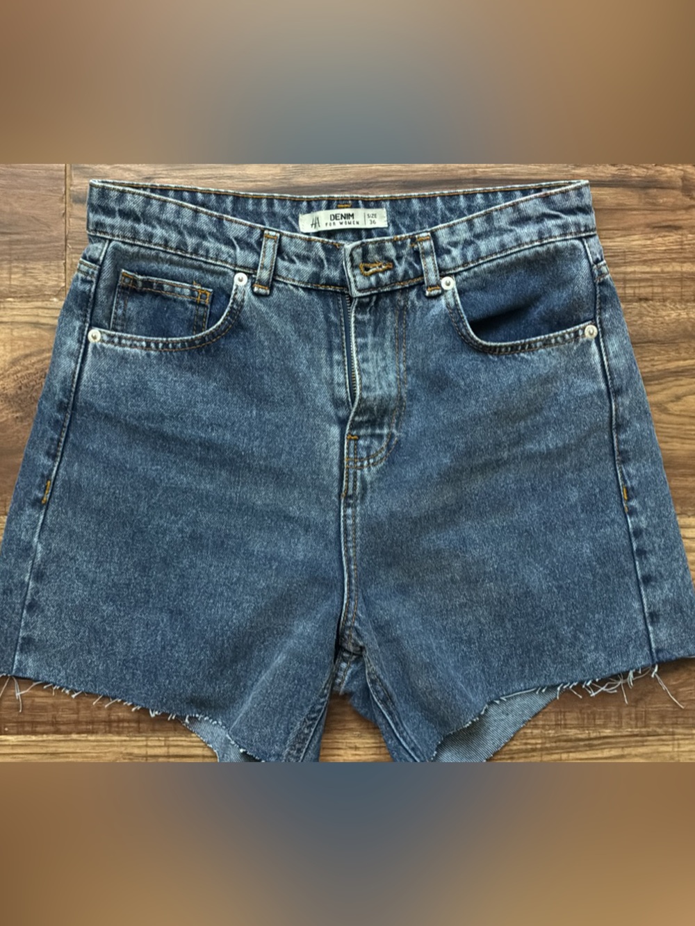High-Rise Blue Denim Women’s Shorts